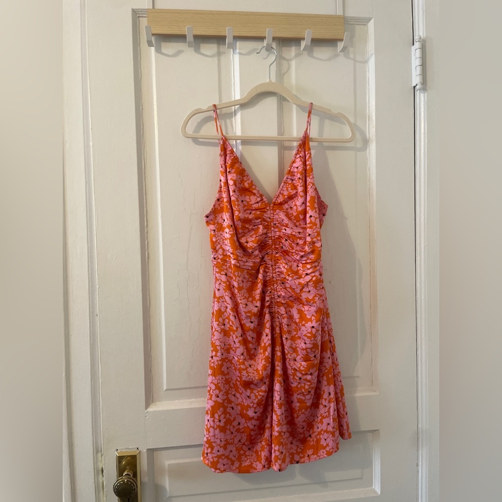 ASTR Peony Floral Ruched Dress